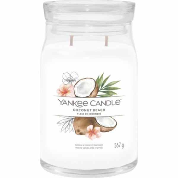 Svíčka ve skleněné dóze Yankee Candle, Kokosová pláž, 567 g