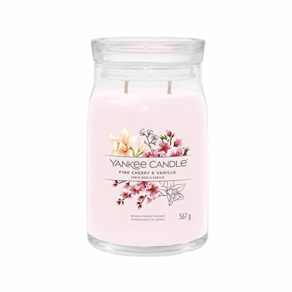 Svíčka ve skleněné dóze Yankee Candle, Růžové třešně a va...
