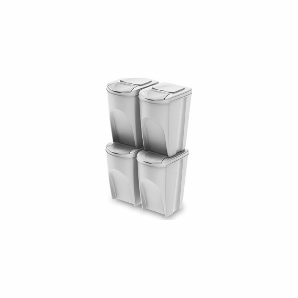 Odpadkový koš Prosperplast SORTIBOX 4 x 35 l popelavý