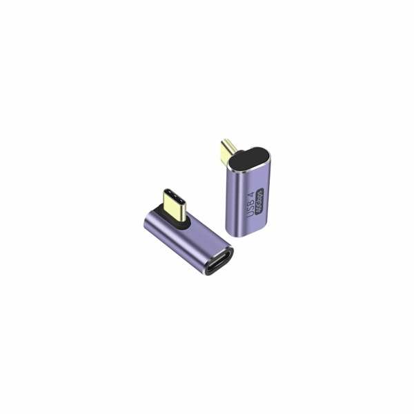 PremiumCord Adaptér USB-C na USB-C, USB 4.0, zahnutý 90°
