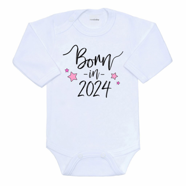 Body s potiskem New Baby Born in 2024 růžové Vel.62 (3-6m)