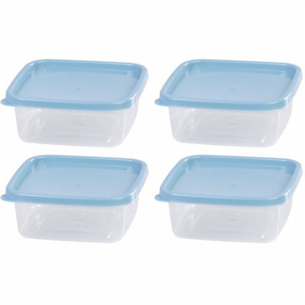 Dóza na potraviny 600 ml čtverec Lunchbox set 4 ks