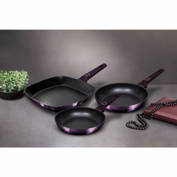 Sada pánví s titanovým povrchem 3 ks Purple Eclipse Colle...