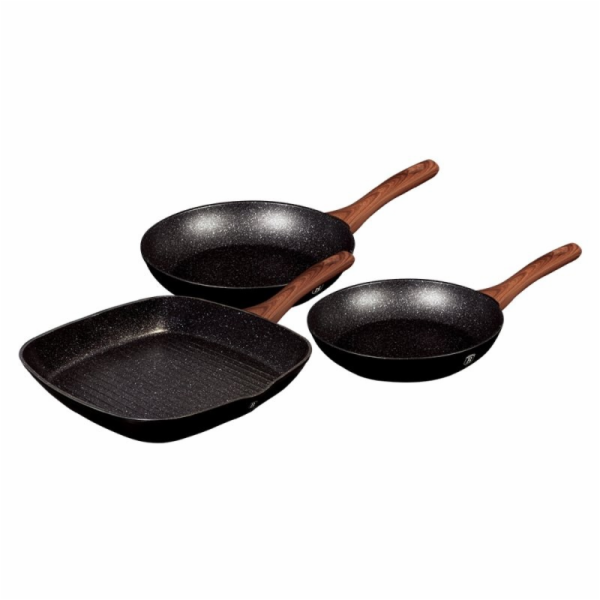 Sada pánví s mramorovým povrchem 3 ks Ebony Line Rosewood...