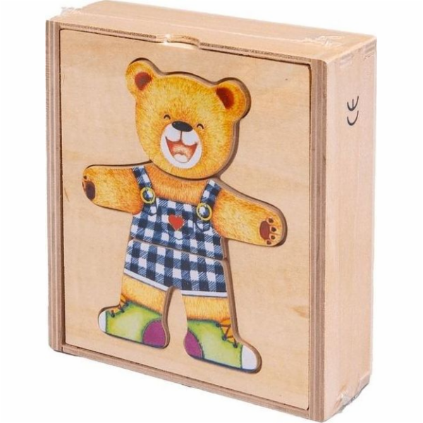 Smily Play Dřevěné puzzle Medvídek chlapec