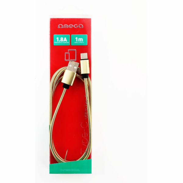 Omega metalický kabel lightning to usb kabel 1,8A 1M
