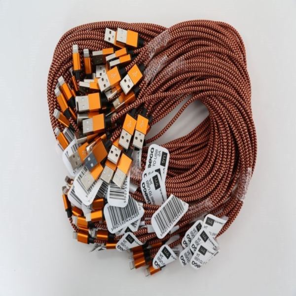 Omega USB - LIGHTNING USB kabel, 2A, 1m, oranžový (44040)