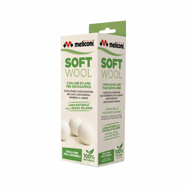 Koule do sušičky Meliconi, 621026, vlněné, 3 ks, 100 % no...