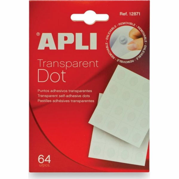 Apli APLI fixační kroužky, odnímatelné, 64ks, průhledné