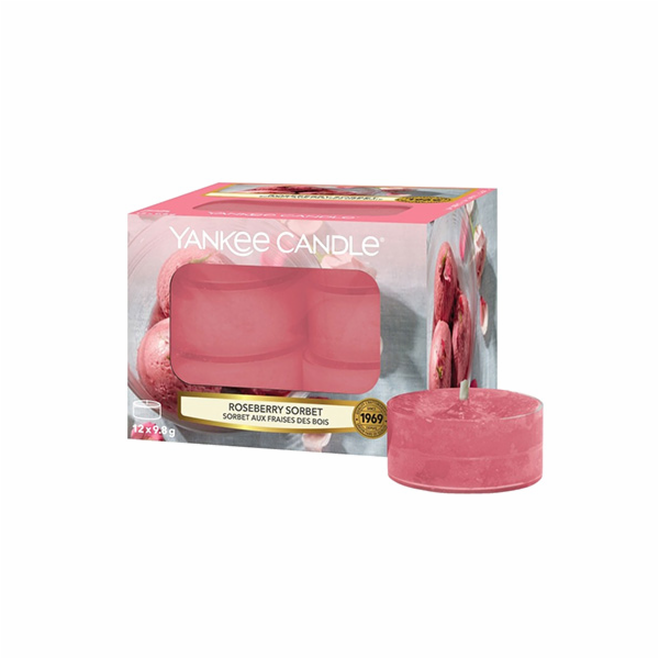 Svíčky čajové Yankee Candle, Růžový sorbet, 12 ks