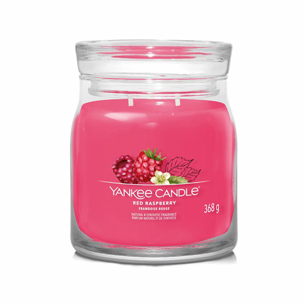 Svíčka ve skleněné dóze Yankee Candle, Červená malina, 368 g
