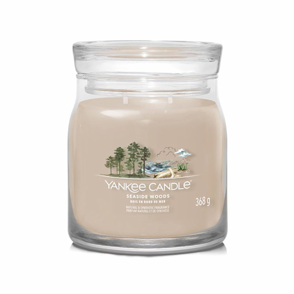 Svíčka ve skleněné dóze Yankee Candle, Přímořská dřeva, 3...