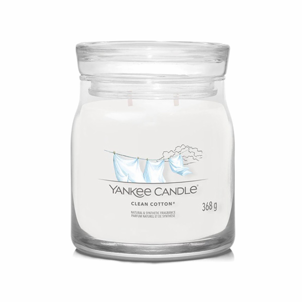 Svíčka ve skleněné dóze Yankee Candle, Čistá bavlna, 368 g