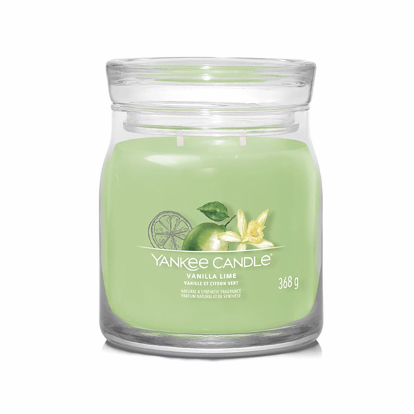 Svíčka ve skleněné dóze Yankee Candle, Vanilka s limetkam...