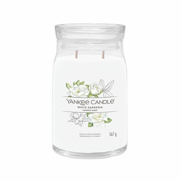 Svíčka ve skleněné dóze Yankee Candle, Bílá gardénie, 567 g