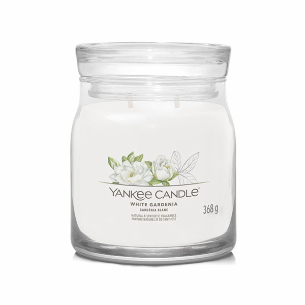 Svíčka ve skleněné dóze Yankee Candle, Bílá gardénie, 368 g
