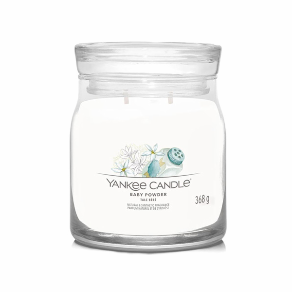 Svíčka ve skleněné dóze Yankee Candle, Dětský pudr, 368 g