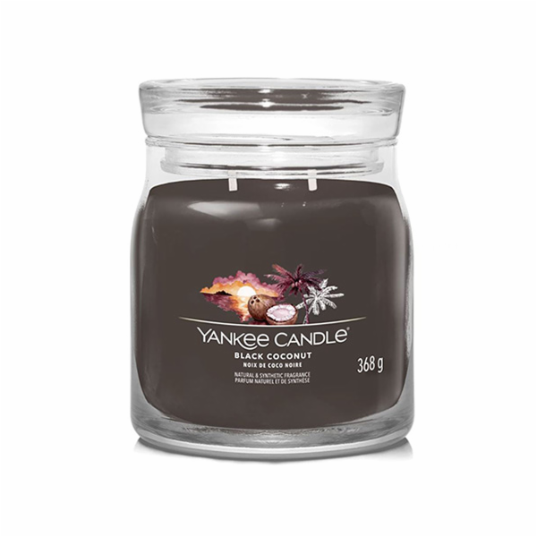 Svíčka ve skleněné dóze Yankee Candle, Černý kokos, 368 g