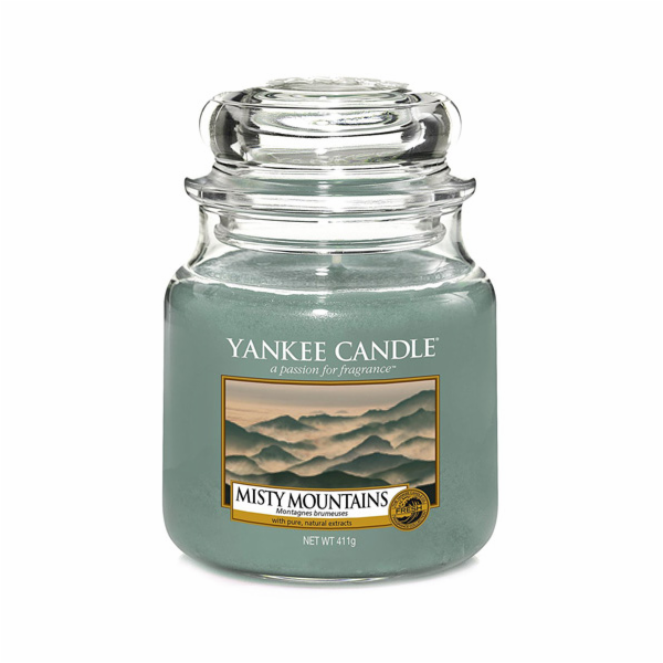 Svíčka ve skleněné dóze Yankee Candle, Mlžné hory, 410 g