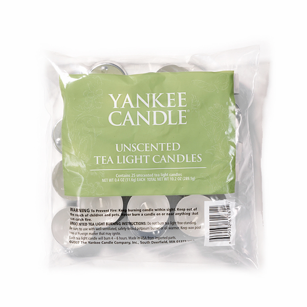 Svíčky čajové Yankee Candle, Bez vůně, 25 ks