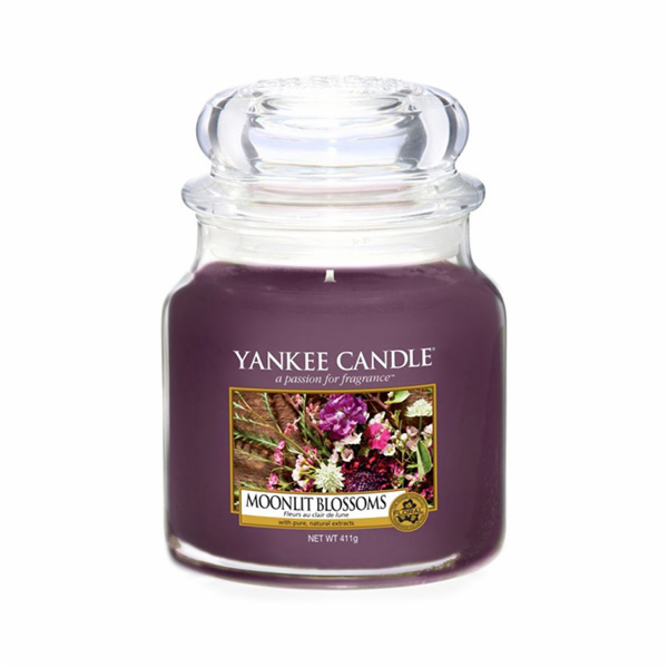 Svíčka ve skleněné dóze Yankee Candle, Květiny ve svitu m...