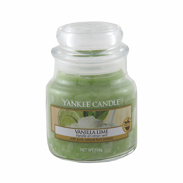 Svíčka ve skleněné dóze Yankee Candle, Vanilka s limetkou...