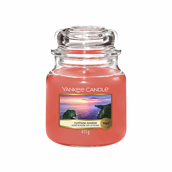 Svíčka ve skleněné dóze Yankee Candle, Východ slunce na ú...