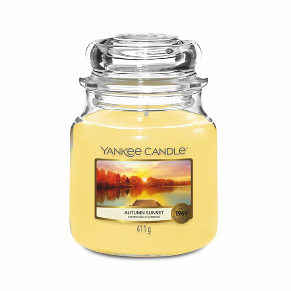 Svíčka ve skleněné dóze Yankee Candle, Podzimní západ slu...