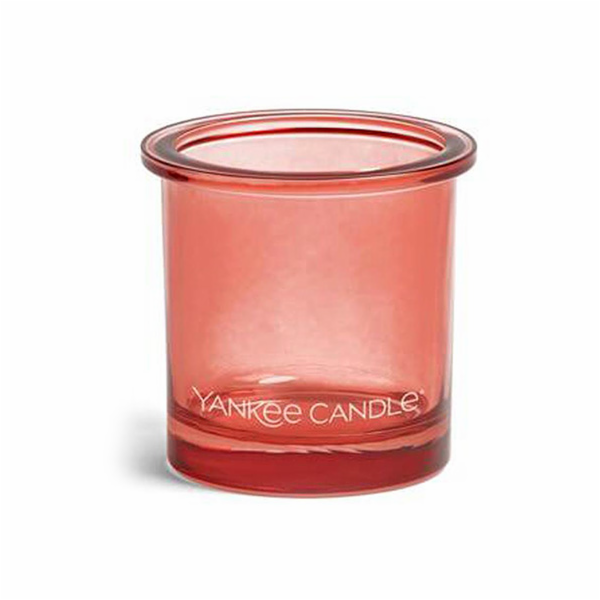 Svícen skleněný Yankee Candle, Korálová, skleněný, 7 cm