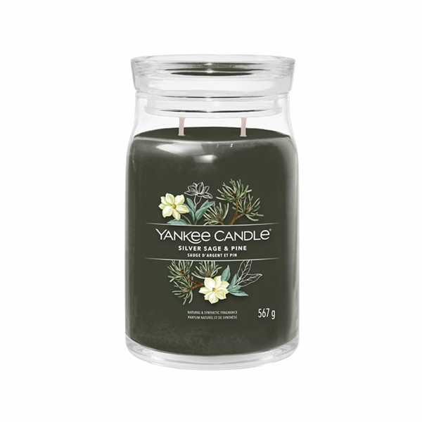 Svíčka ve skleněné dóze Yankee Candle, Stříbrná šalvěj a ...