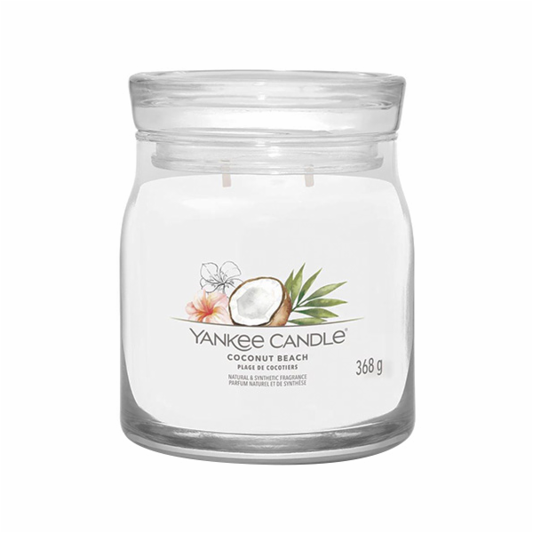 Svíčka ve skleněné dóze Yankee Candle, Kokosová pláž, 368 g