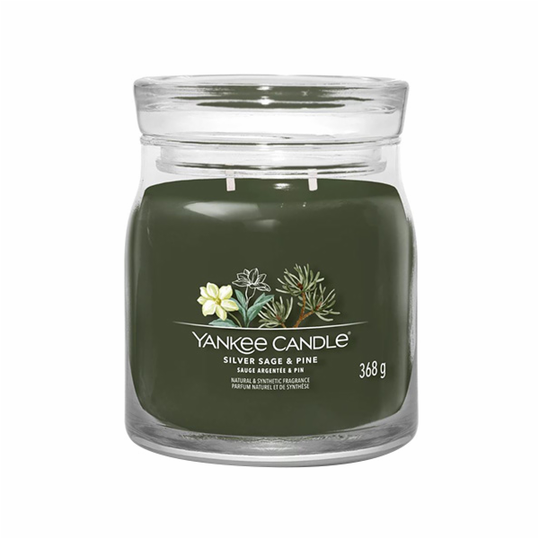 Svíčka ve skleněné dóze Yankee Candle, Stříbrná šalvěj a ...