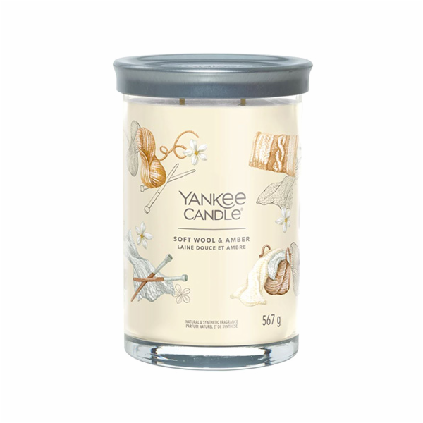 Svíčka ve skleněném válci Yankee Candle, Jemná vlna a amb...