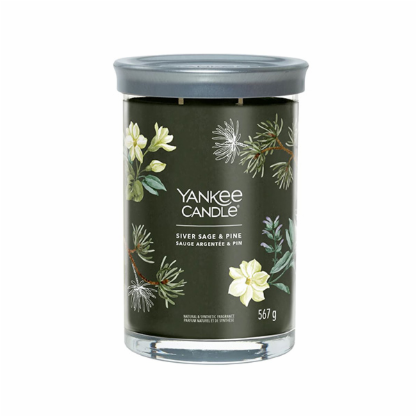 Svíčka ve skleněném válci Yankee Candle, Stříbrná šalvěj ...