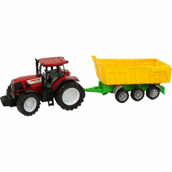 Traktor červený sklápěč Žlutý traktor 50 cm
