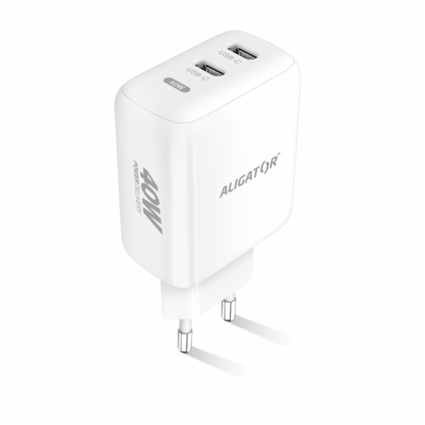 Chytrá síťová nabíječka ALIGATOR Power Delivery 40W, 2xUS...