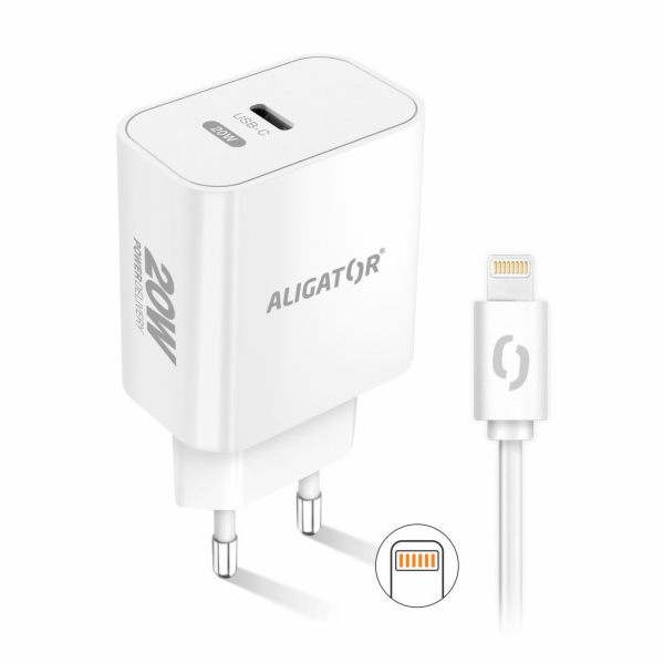 Chytrá síťová nabíječka ALIGATOR Power Delivery 20W, USB-...