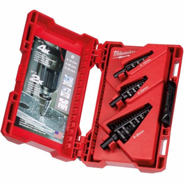 Milwaukee vrták 4 - 12 mm sada 3 kusů (48899399)