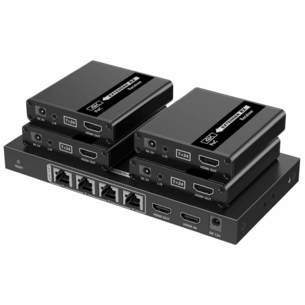 PremiumCord HDMI 1-4 splitter+extender po CAT6/6a/7, UHD ...