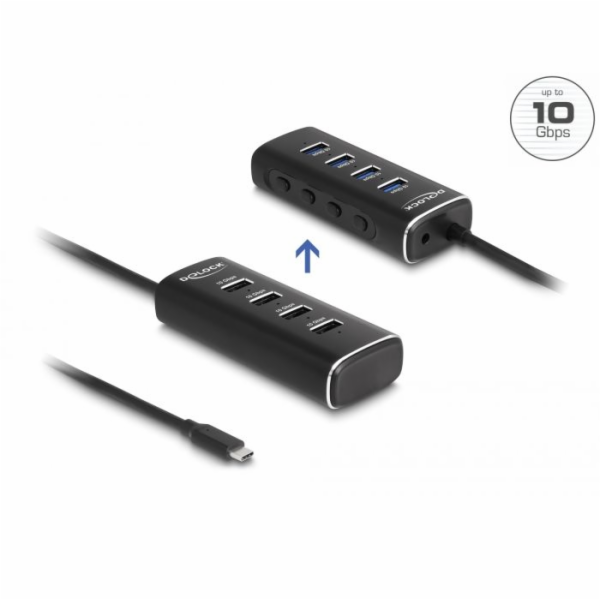 Delock 4 portový rozbočovač USB 10 Gbps s rozhraním USB T...
