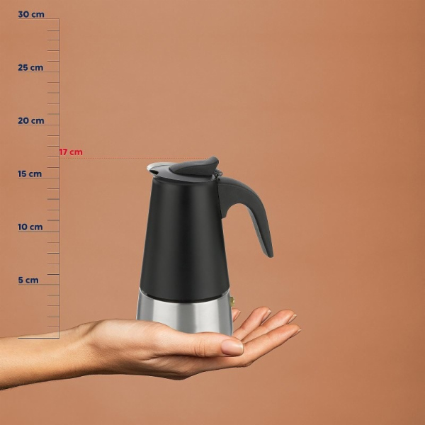 Konvice na espresso Ferrara nerez černá 17,0 cm 9,0 cm  2...