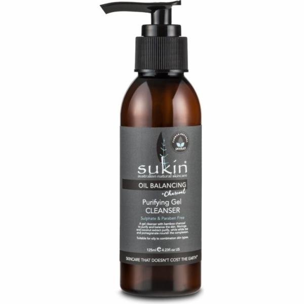 Sukin OIL BALANCING Čisticí gel na obličej s aktivním uhl...