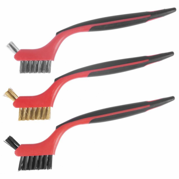 Kartáč drátěný mini sada 3 ks(nylon, ocel, mosaz) Strend Pr