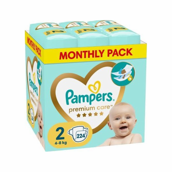 Pampers Premium Care Plenky Velikost 2, 4-8kg, 224ks