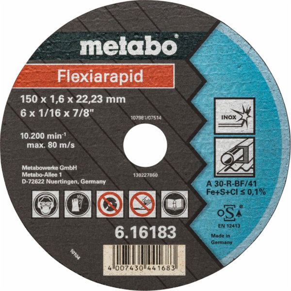Metabo Flexiarapid 150x1,6x22,2  Inox