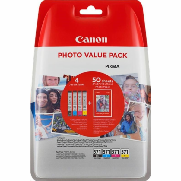 Canon CARTRIDGE CLI-571XL C/M/Y/BK PHOTO VALUE Multi-Pack...