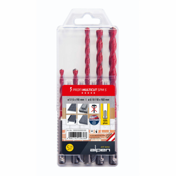 Alpine Maykestag kazeta SDS-Plus 5TLG 5-10mm / Alpmay Alp...