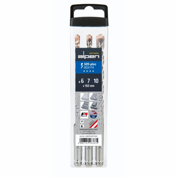 Alpen SDS+ F4 Box 3 tlg. 6-7-10x 160