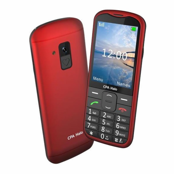 Telefon CPA Halo 28 Senior červený s nabíjecím stojánkem