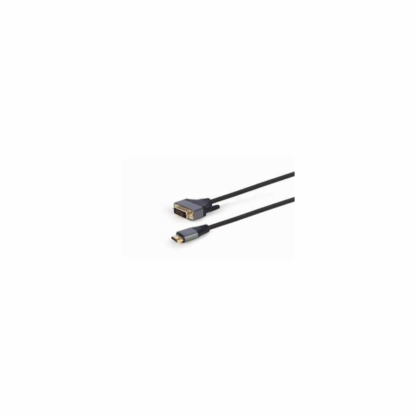 Kabel HDMI na DVI, opletený 1,8m, pozlacené konce